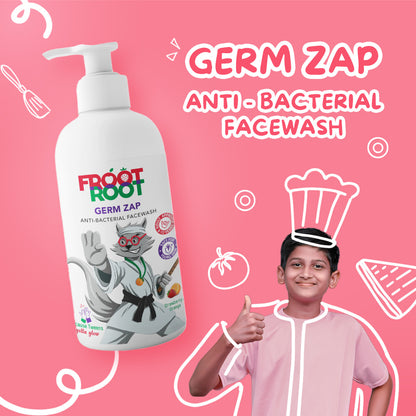 Germ Zap Anti-Bacterial Face Wash with Vitamin C, Neem, Orange, Karanja, Strawberries