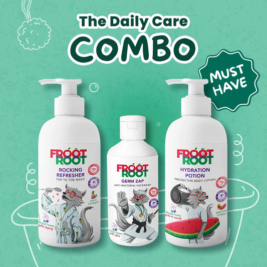The Daily Care Combo with Top to toe wash 300ml, Facewash 100ml, Body lotion 300ml