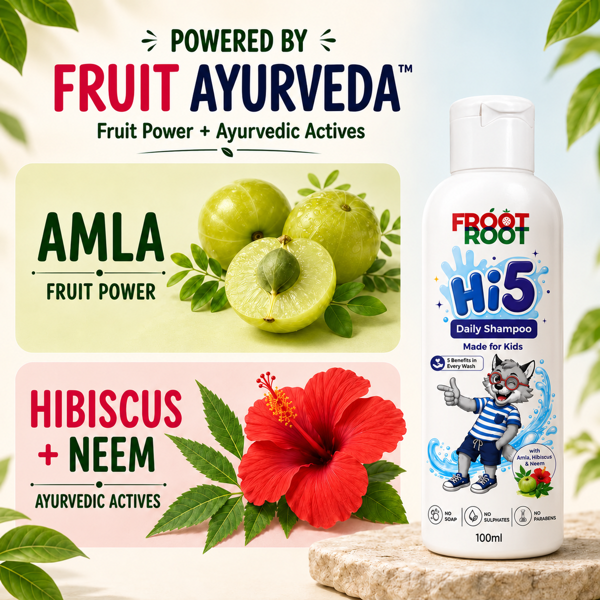 Froot Root Hi5 Daily Shampoo 100 ml without pump – ingredients