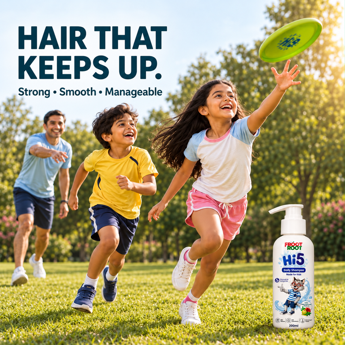 Froot Root Hi5 Daily Shampoo 200 ml pump bottle – family play