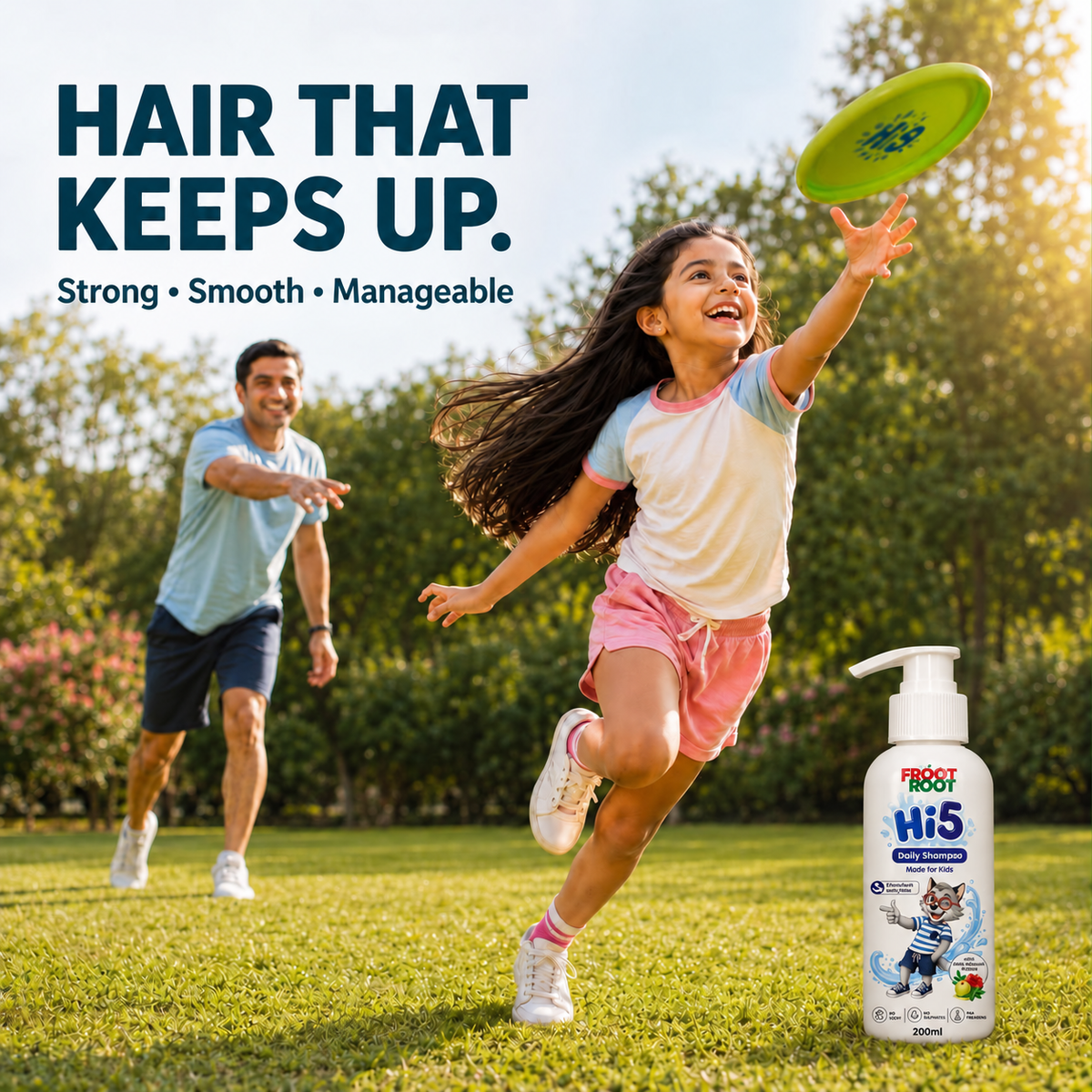 Froot Root Hi5 Daily Shampoo 200 ml pump bottle – girl play