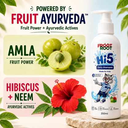 Froot Root Hi5 Daily Shampoo 200 ml pump bottle – ingredients